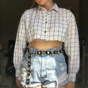 Distress-crop flannel